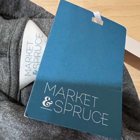 Market & Spruce Quilted Hooded Button Pullover Sweatshirt Gray Size Medium NWT - Picture 9 of 10